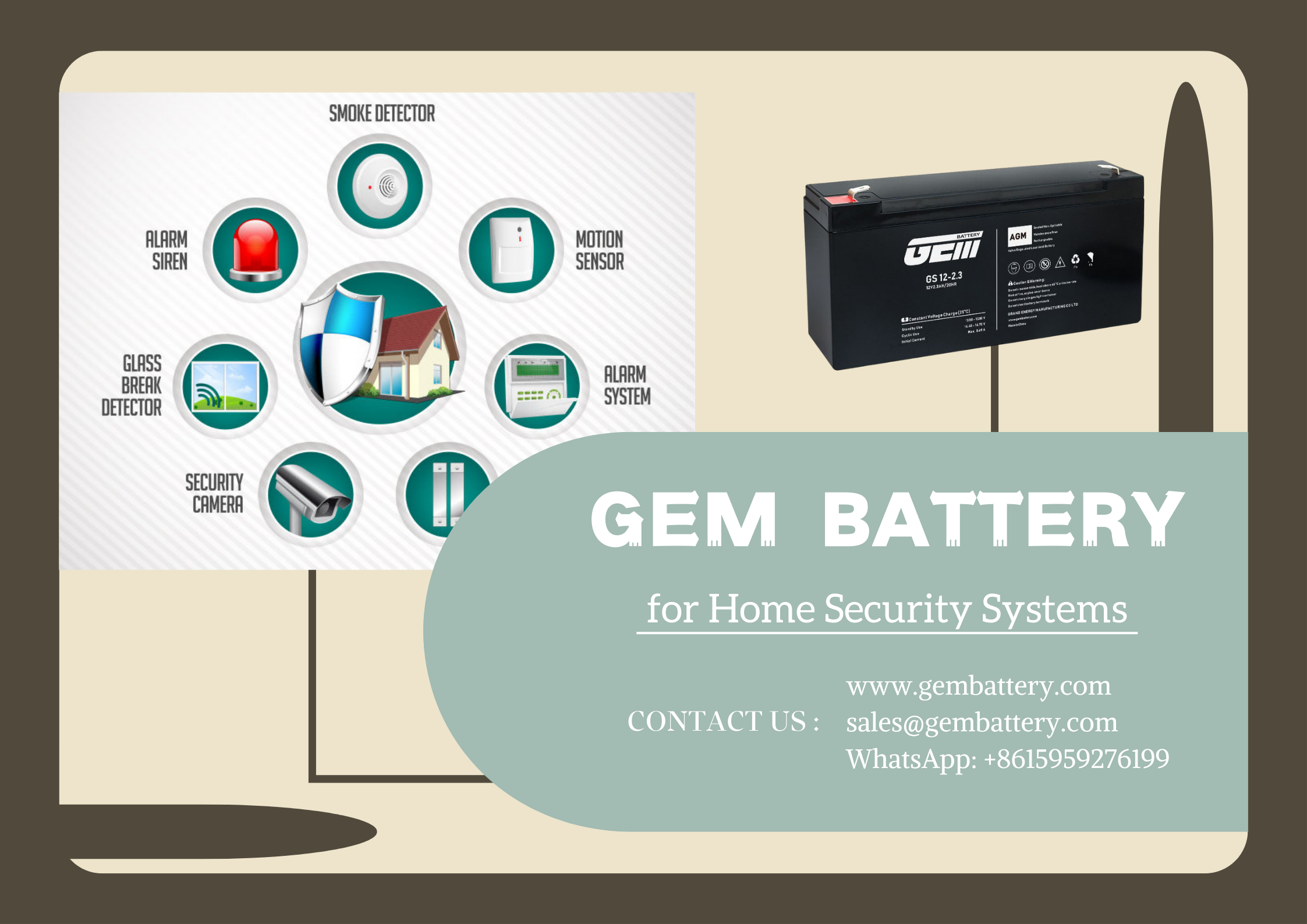 Batterie für Haussicherheitssysteme