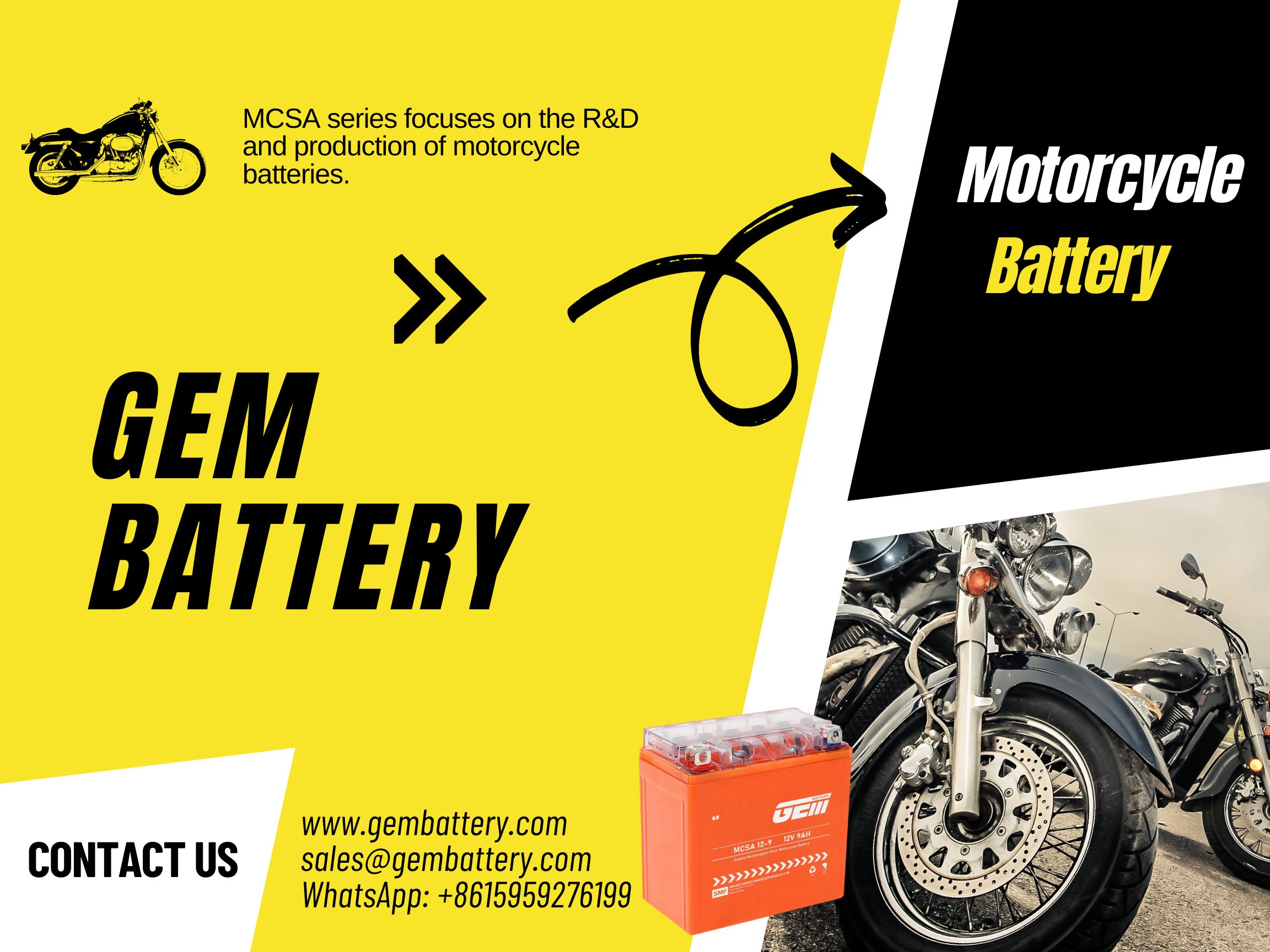 Motorradbatterie mit hoher Leistung
