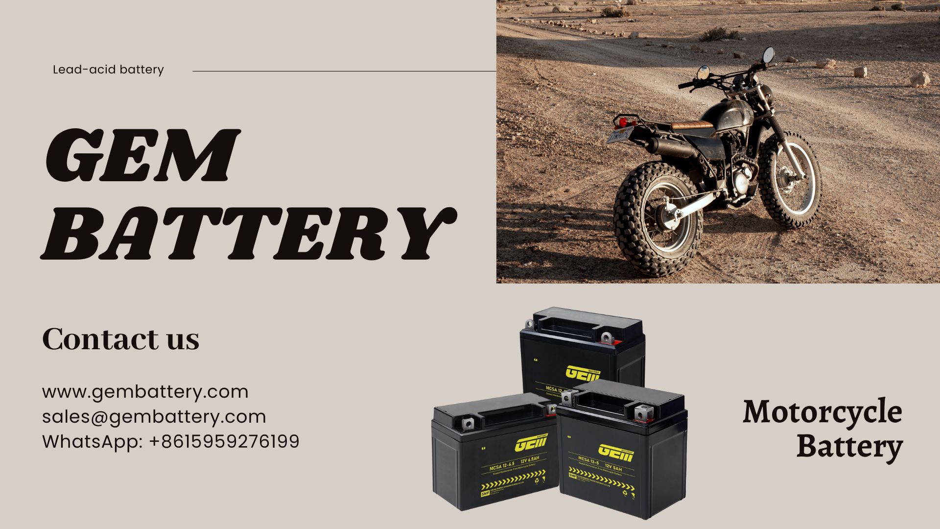 Powersport-Motorradbatterie der MCSA-Serie