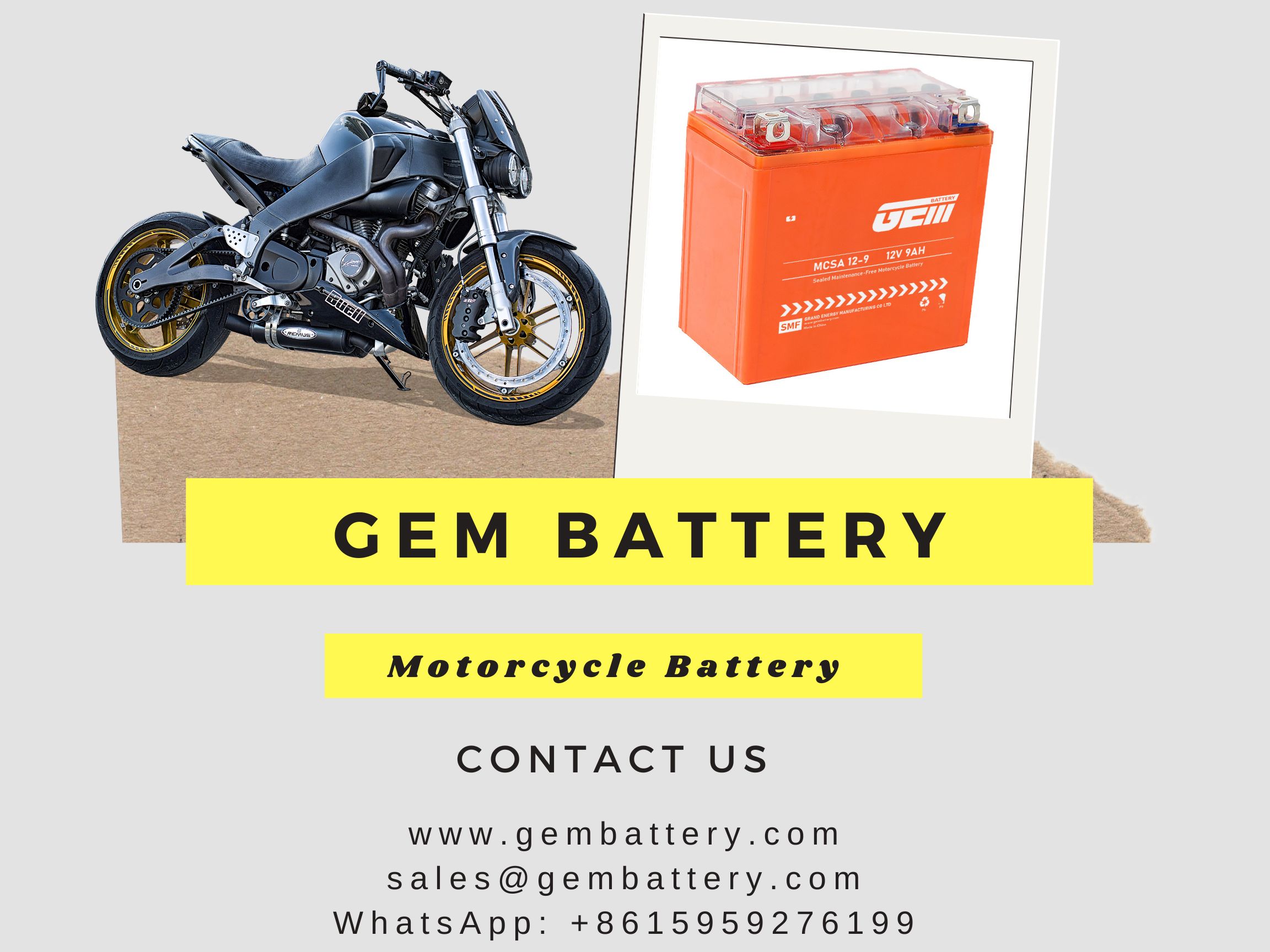 12V12AH Motorradbatterie Großhandel