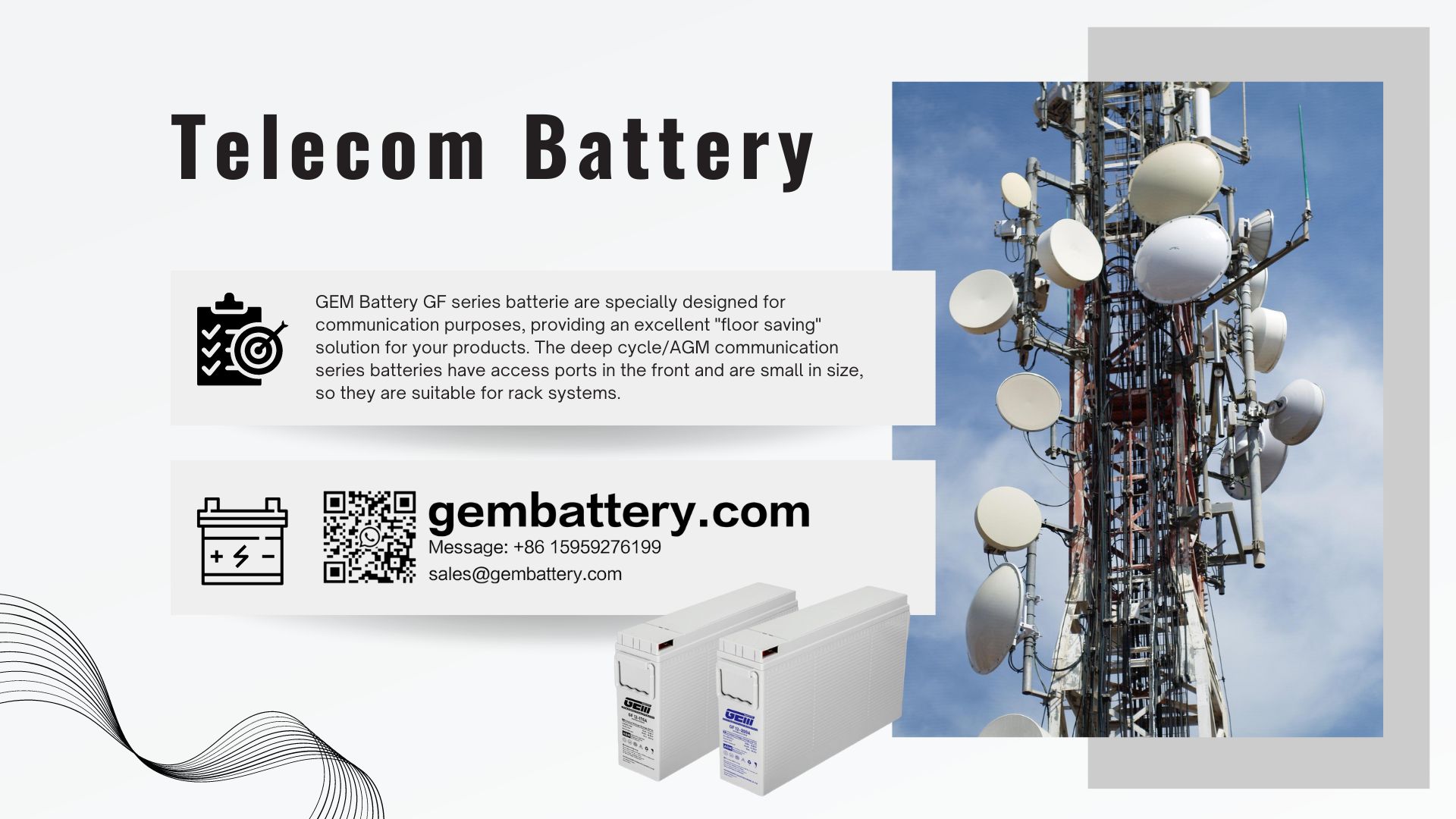 Backup-Batterie für die Telekommunikation
