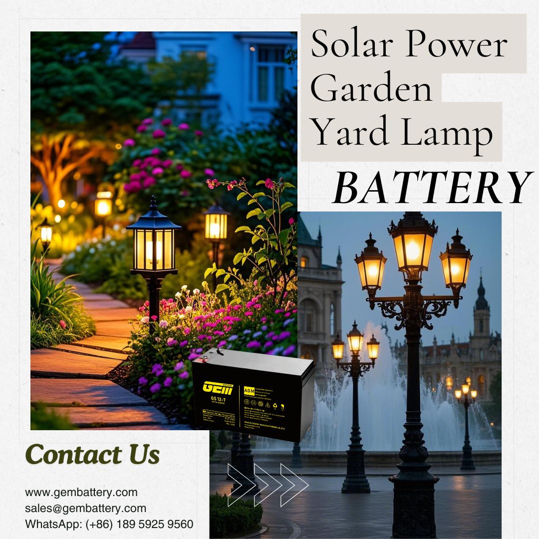 Solar Power Garden Yard Lamp battery